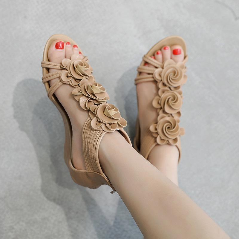 Women Flower Wedges Large Size Fashion Comfortable Sandals