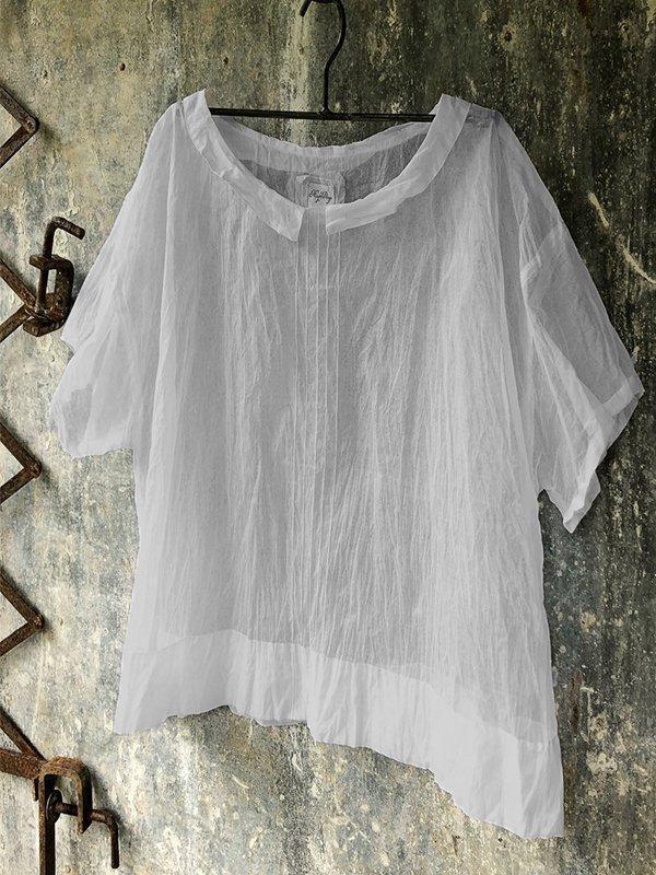 Women Casual Short Sleeve Round Neck Tops