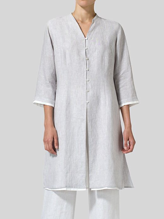 Plus size Casual Linen Outerwear